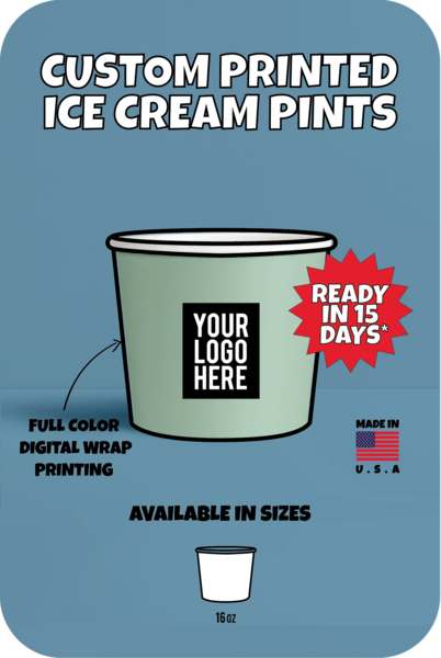 Custom Logo Printed paper Ice Cream Containers, Custom Froyo Containers