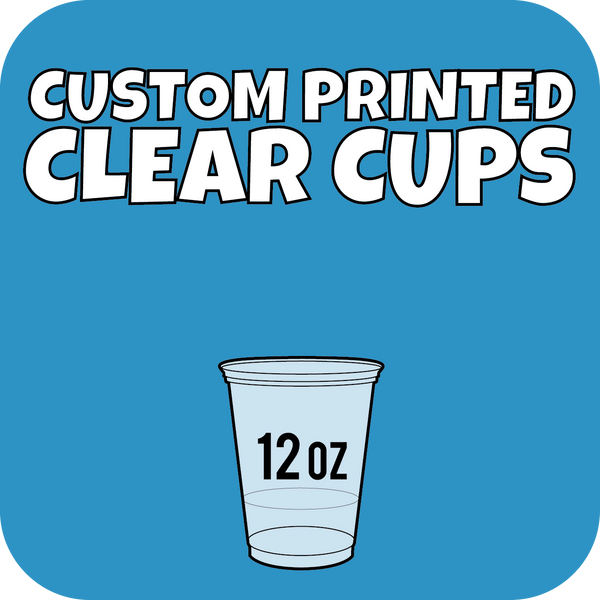 12oz Custom Printed Clear Cups 1000ct - CustomPaperCup.com Branded Restaurant Supplies