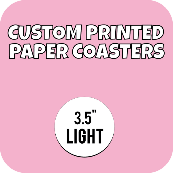 3.5in Lightweight Custom Printed Paper Drink Coasters - CustomPaperCup.com Branded Restaurant Supplies