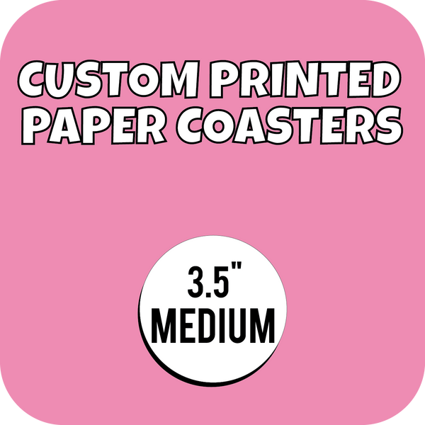 3.5in Medium Weight Custom Printed Paper Drink Coasters - CustomPaperCup.com Branded Restaurant Supplies