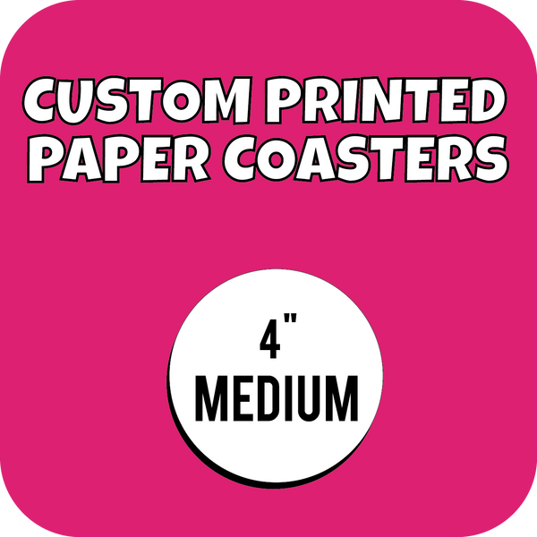 4in Medium Weight Custom Printed Paper Drink Coasters - CustomPaperCup.com Branded Restaurant Supplies