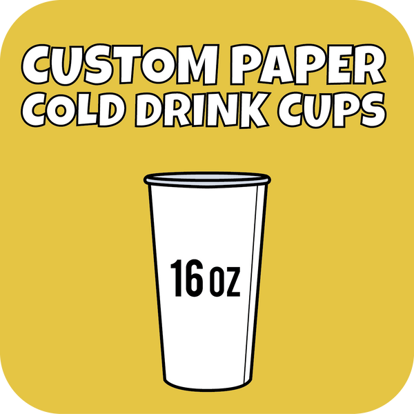 16oz Custom Printed Paper Cold Drinks Cups 700ct - CustomPaperCup.com Branded Restaurant Supplies