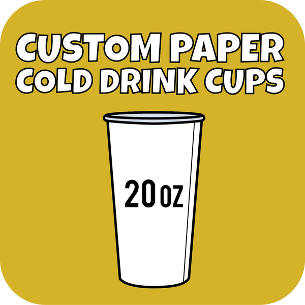 20oz Custom Printed Paper Cold Drinks Cups 700ct - CustomPaperCup.com Branded Restaurant Supplies