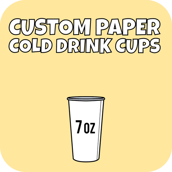 7oz Custom Printed Paper Cold Drinks Cups 1000ct - CustomPaperCup.com Branded Restaurant Supplies