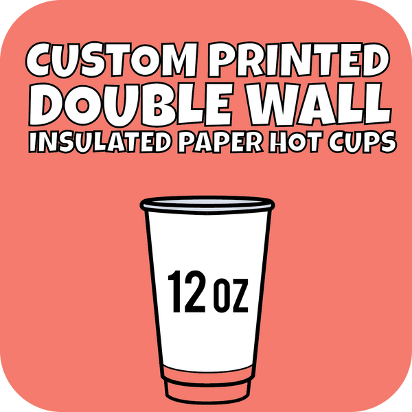 12oz Custom Printed Double Wall Hot Cups 500ct - CustomPaperCup.com Branded Restaurant Supplies