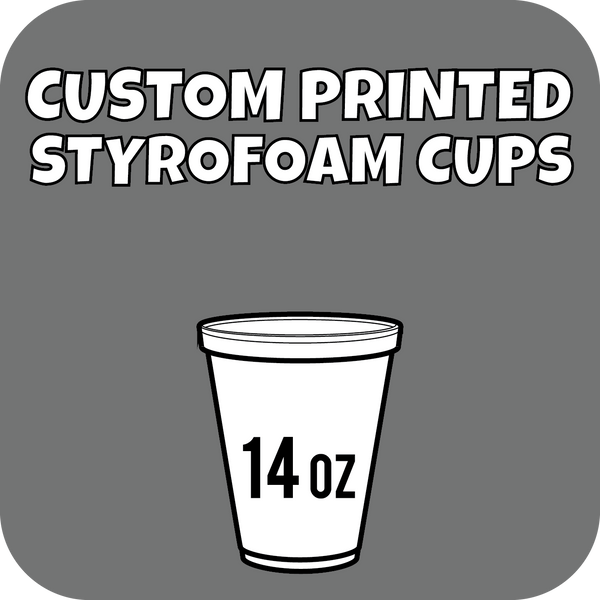 14oz Custom Printed Styrofoam Cups 1000ct - CustomPaperCup.com Branded Restaurant Supplies