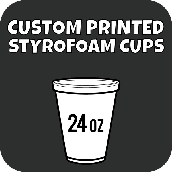 24oz Custom Printed Styrofoam Cups 500ct - CustomPaperCup.com Branded Restaurant Supplies