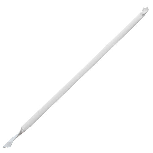10.25'' Giant Straws (8mm) Paper Wrapped - Clear - 1,200 ct - CustomPaperCup.com
