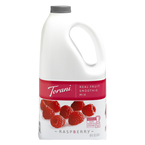 Torani Raspberry Real Fruit Smoothie Mix (64oz) - CustomPaperCup.com Branded Restaurant Supplies