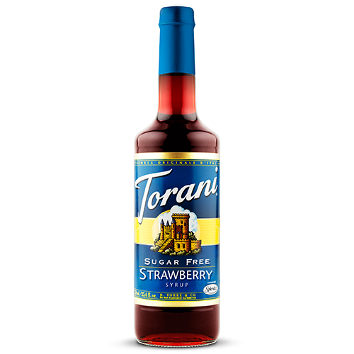 Torani Sugar Free Strawberry Syrup (750 mL) - CustomPaperCup.com Branded Restaurant Supplies