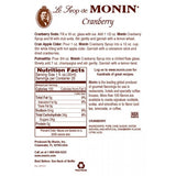 Monin Cranberry Syrup (750mL) - CustomPaperCup.com Branded Restaurant Supplies