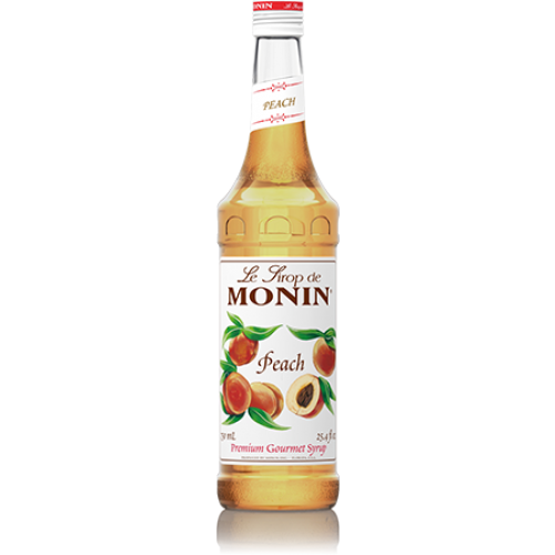Monin Peach Syrup (750mL) - CustomPaperCup.com Branded Restaurant Supplies