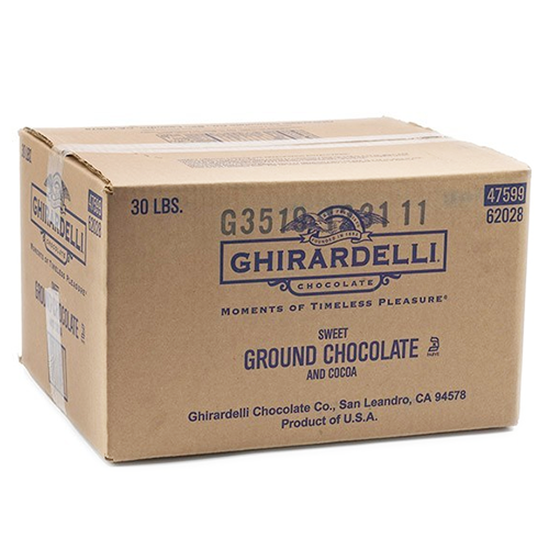 Ghirardelli Sweet Ground Chocolate and Cocoa Powder (30 lbs) - CustomPaperCup.com Branded Restaurant Supplies