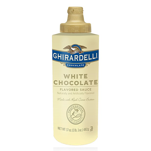 Ghirardelli White Chocolate Flavored Sauce Squeeze Bottle (16oz) - CustomPaperCup.com Branded Restaurant Supplies