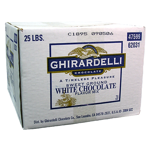 Ghirardelli Sweet Ground White Chocolate Flavored Powder (25 lbs) - CustomPaperCup.com Branded Restaurant Supplies