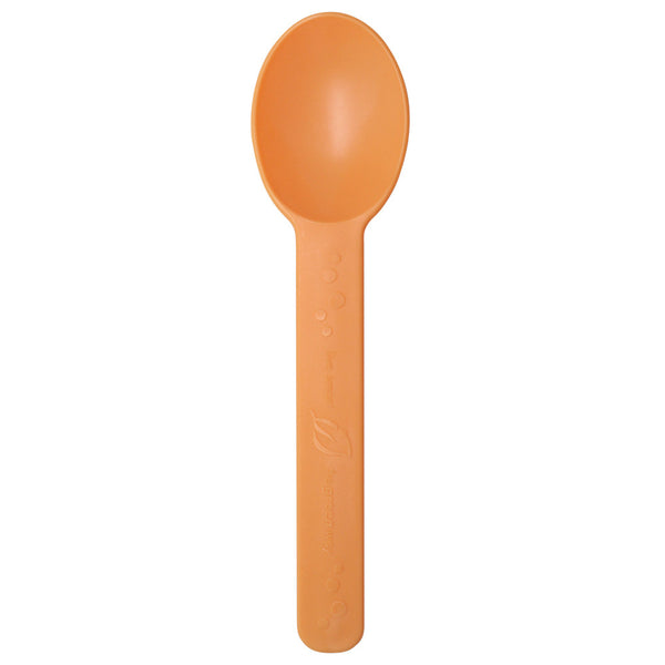 Eco-Friendly Heavy Weight Bio-Based Spoons - Tangerine Orange - 1,000 ct - CustomPaperCup.com
