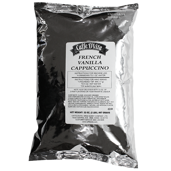 Caffe D'Vita French Vanilla Cappuccino (2 lbs) - CustomPaperCup.com Branded Restaurant Supplies