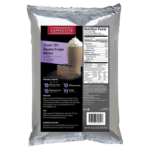 Cappuccine Double Fudge Mocha Frappe Mix (3 lbs) - CustomPaperCup.com Branded Restaurant Supplies