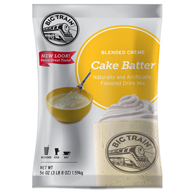 Big Train Cake Batter Blended Crème Frappé Mix (3.5 lbs) - CustomPaperCup.com Branded Restaurant Supplies