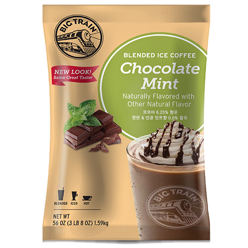 Big Train Chocolate Mint Blended Ice Coffee Mix (3.5 lbs) - CustomPaperCup.com Branded Restaurant Supplies