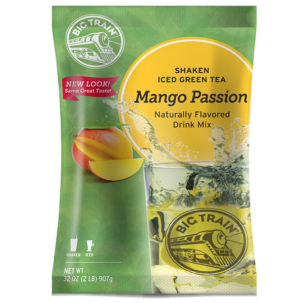 Big Train Mango Passion Shaken Iced Green Tea Mix (2 lbs) - CustomPaperCup.com Branded Restaurant Supplies