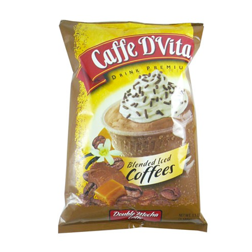 Caffe D'Vita Double Mocha Latte Blended Iced Coffee (3.5 lbs) - CustomPaperCup.com Branded Restaurant Supplies