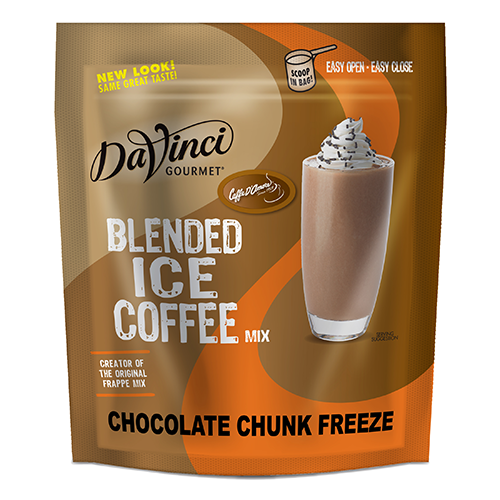 DaVinci Chocolate Chunk Freeze Blended Ice Coffee Mix (2.75 lbs) - Formerly Caffe D'Amore - CustomPaperCup.com Branded Restaurant Supplies