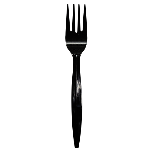 Karat PP Medium Heavy Weight Forks Bulk Box - Black - 1,000 ct - CustomPaperCup.com