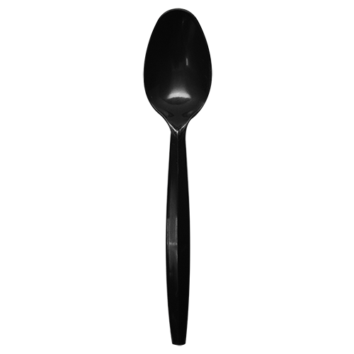 Karat PP Medium Heavy Weight Tea Spoons Bulk Box - Black - 1,000 ct - CustomPaperCup.com