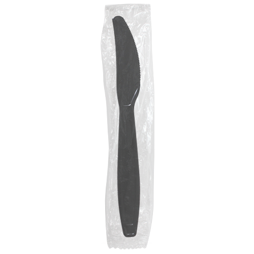 Karat PP Heavy Weight Knives - Black - Wrapped - 1,000 ct - CustomPaperCup.com