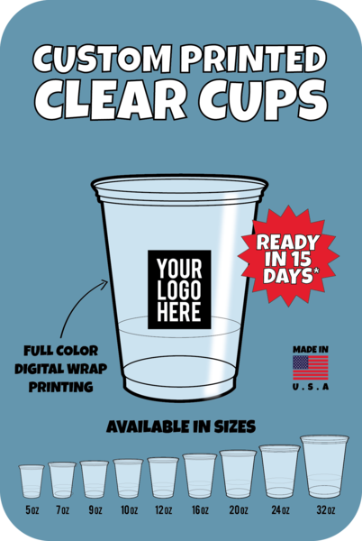 Custom Logo Printed Clear Plastic Drink Cups