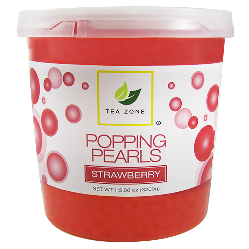 Tea Zone Strawberry Popping Pearls (7 lbs) - CustomPaperCup.com