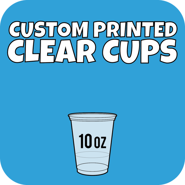 10oz Custom Printed Clear Cups 1000ct - CustomPaperCup.com Branded Restaurant Supplies