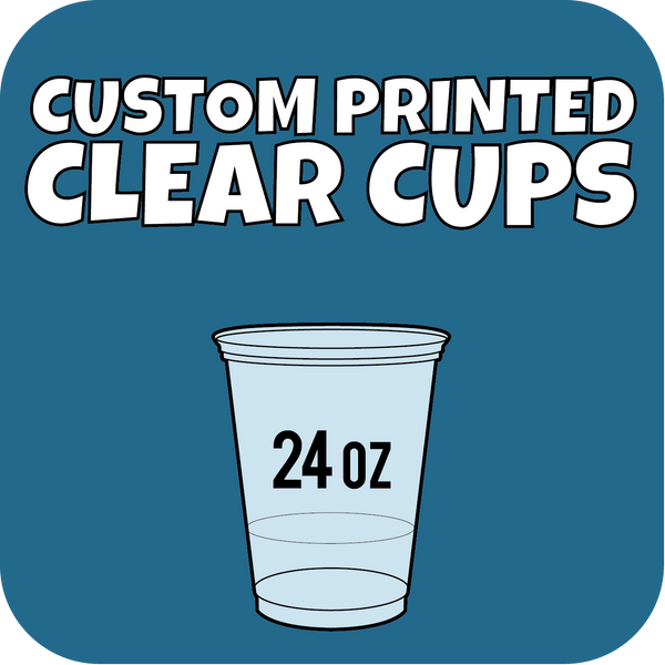 24oz Custom Printed Clear Cups 600ct - CustomPaperCup.com Branded Restaurant Supplies