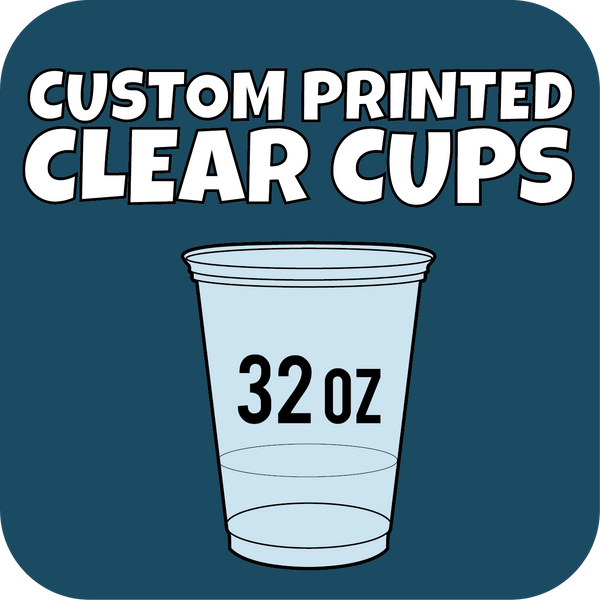 32oz Custom Printed Clear Cups 500ct - CustomPaperCup.com Branded Restaurant Supplies