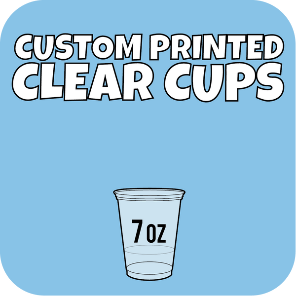 7oz Custom Printed Clear Cups 1000ct - CustomPaperCup.com Branded Restaurant Supplies