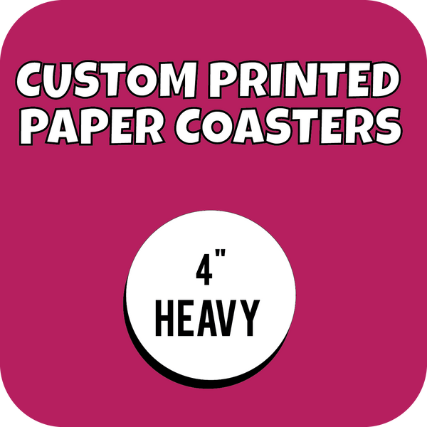 4" Heavyweight Custom Printed Paper Drink Coasters - CustomPaperCup.com Branded Restaurant Supplies