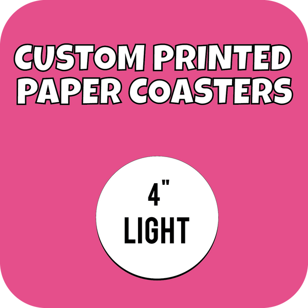 4in Lightweight Custom Printed Paper Drink Coasters - CustomPaperCup.com Branded Restaurant Supplies