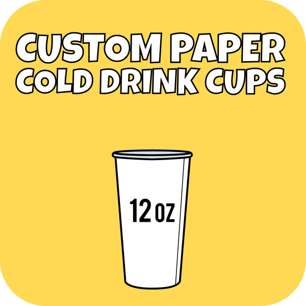 12oz Custom Printed Paper Cold Drinks Cups 1000ct - CustomPaperCup.com Branded Restaurant Supplies