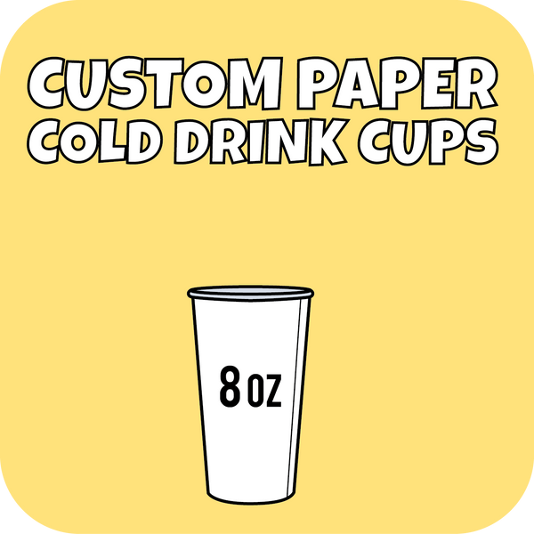 8oz Custom Printed Paper Cold Drinks Cups 1000ct - CustomPaperCup.com Branded Restaurant Supplies