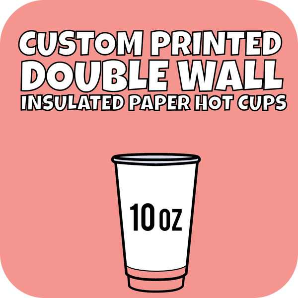 10oz Custom Printed Double Wall Hot Cups 1000ct - CustomPaperCup.com Branded Restaurant Supplies