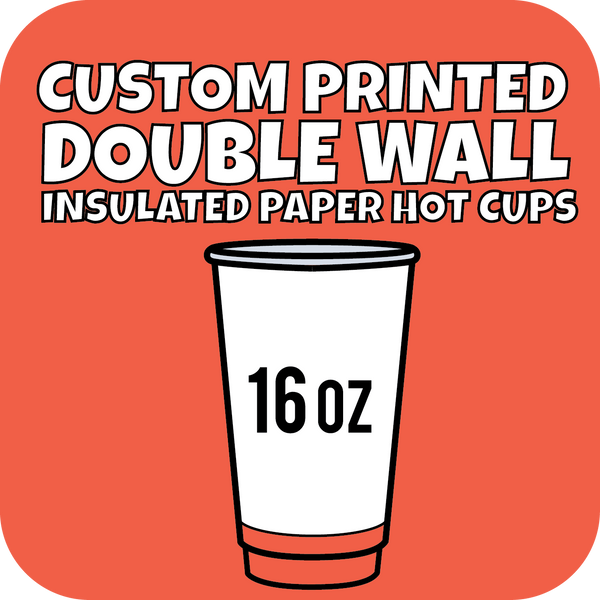 16oz Custom Printed Double Wall Hot Cups 500ct - CustomPaperCup.com Branded Restaurant Supplies