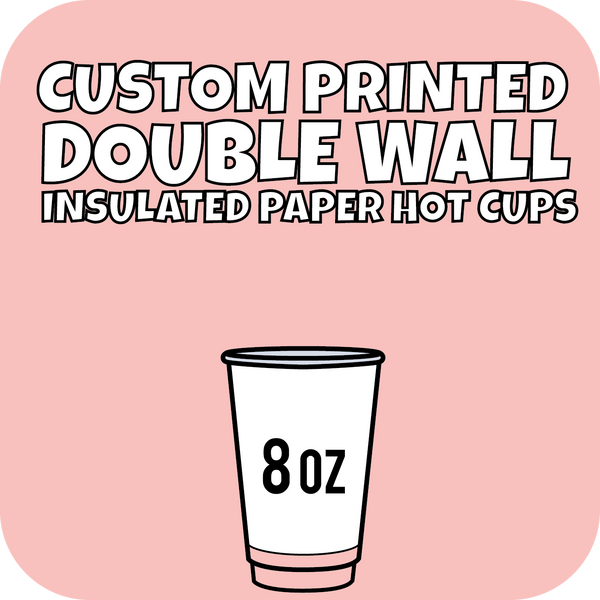 8oz Custom Printed Double Wall Hot Cups 500ct - CustomPaperCup.com Branded Restaurant Supplies
