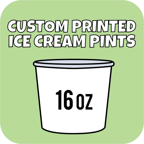 16oz Custom Printed Paper Ice Cream Pint Containers 250ct - CustomPaperCup.com Branded Restaurant Supplies