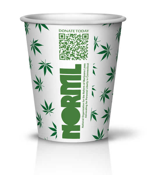 8oz NORML “Legalize It” Marijuana Leaf Print Cups 500ct - CustomPaperCup.com