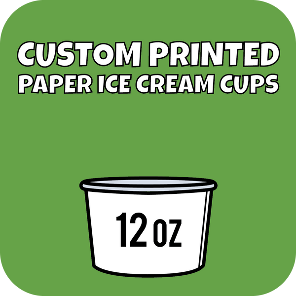 12oz Custom Printed Paper Ice Cream Cups 720ct - CustomPaperCup.com Branded Restaurant Supplies