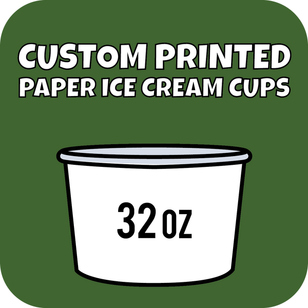 32oz Custom Printed Paper Ice Cream Cups - CustomPaperCup.com Branded Restaurant Supplies