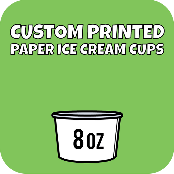 8oz Custom Printed Paper Ice Cream Cups 960ct - CustomPaperCup.com Branded Restaurant Supplies