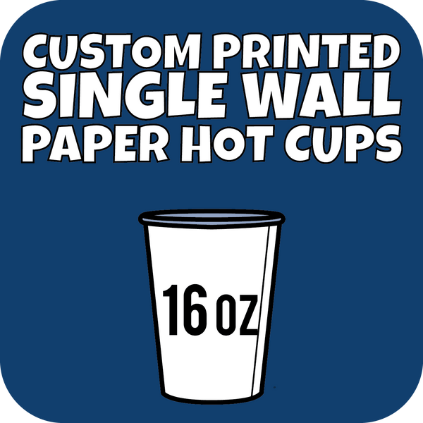 16oz Custom Printed Single Wall Paper Hot Cups 700ct - CustomPaperCup.com Branded Restaurant Supplies