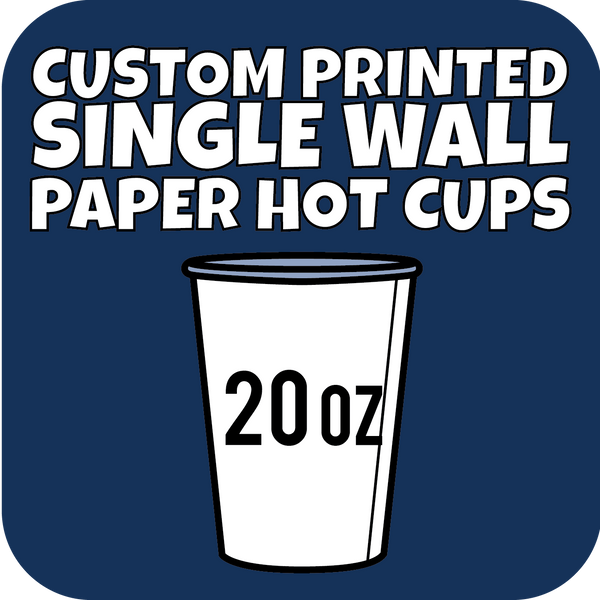 20oz Custom Printed Single Wall Paper Hot Cups 700ct - CustomPaperCup.com Branded Restaurant Supplies